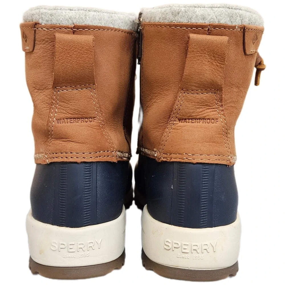 Sperry‎ Maritime Repel Tan Navy Insulated Waterproof Duck Boots Women's 7.5 M